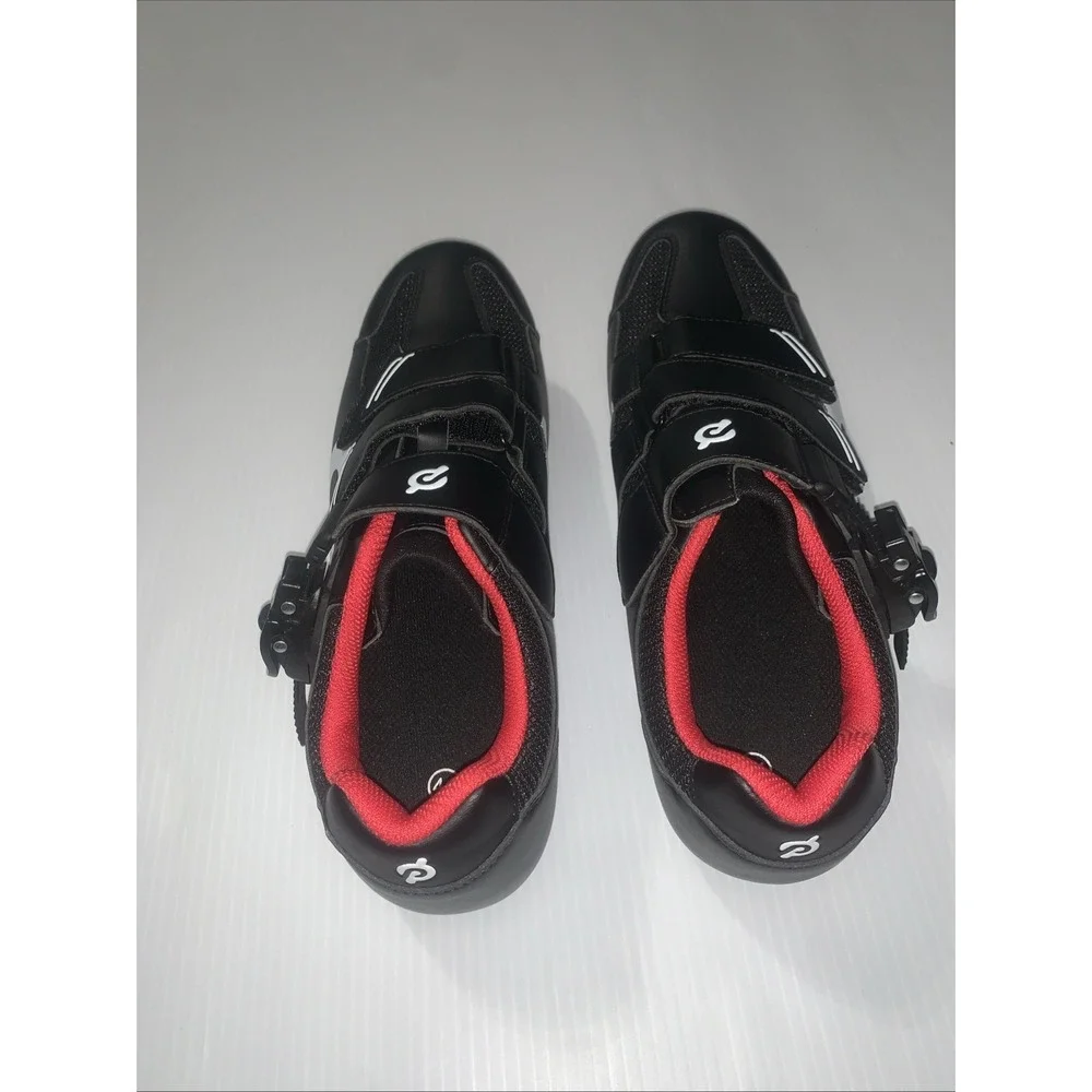 Peloton Cycling Bike Shoes Unisex EU 41 US MEN/8 WOMEN/10‎ Black White W/ Cleats